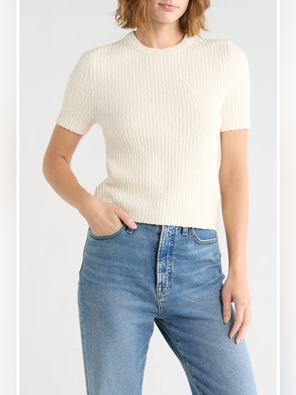 Bouclé Knit Sweater Top